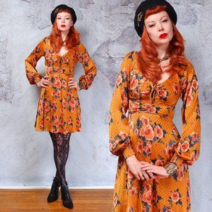 NWT Free People yellow floral polkadot dress 4